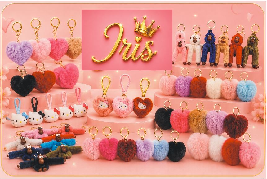 Bag charms e acessórios da coleção Iris